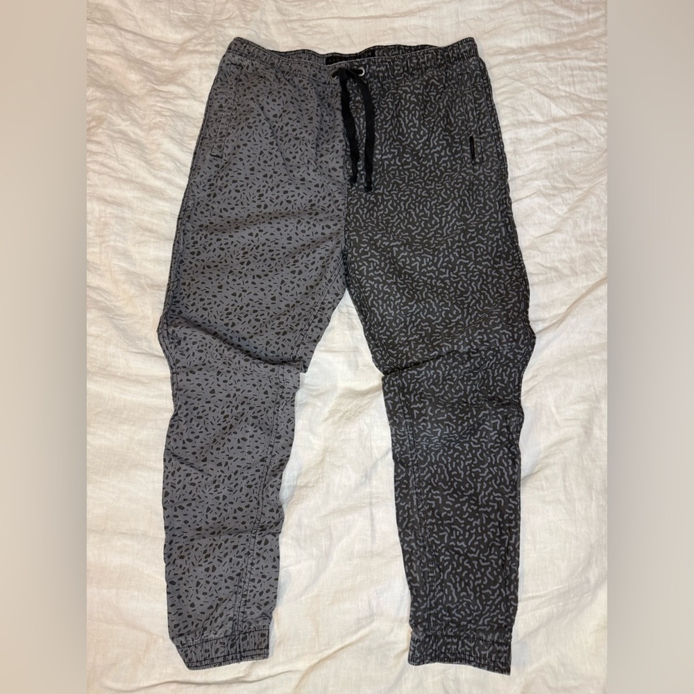 Afends Gray And Black Graphic Joggers - image 1